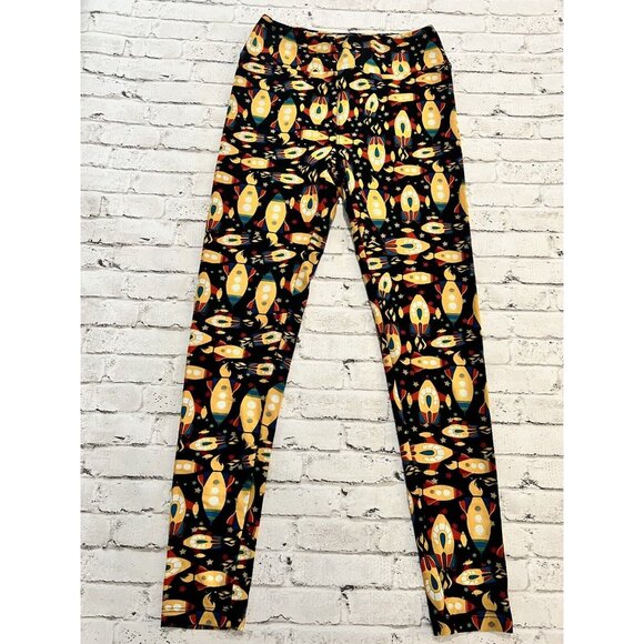 Lularoe Rocket Ship Space Print Leggings One Size - Picture 3 of 4